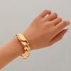 Simple and personality exaggerated wide edge hollow spring alloy bracelet business temperament bracelet