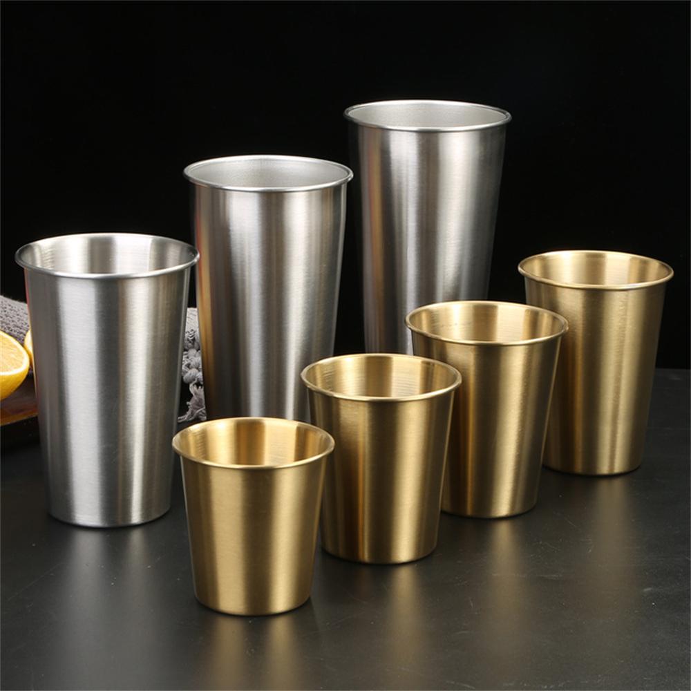 10pcs Stainless Steel Pint Cup Unbreakable Drinking Glasses Metal Beer Glasses 260ml серебряный