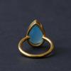 Blue Chalcedony Pear Cut Statement Ring, 925 Sterling Silver Ring, Minimalist Handmade Bohemian Jewelry
