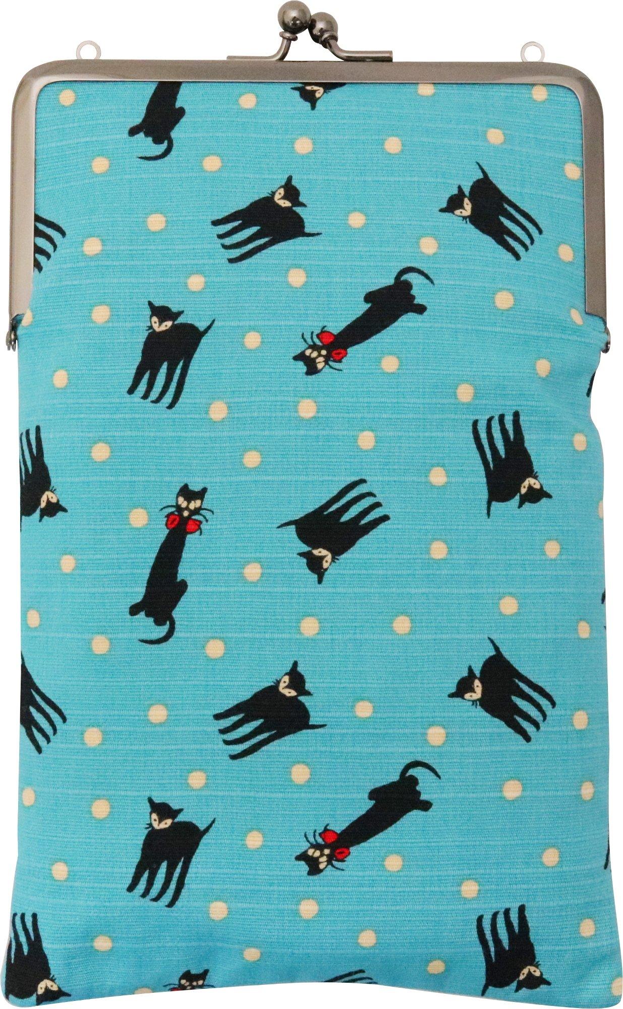 Kyosuke, Сделано в Японии, Тонкий чехол для Гошуинчо с застежкой, Хлопок, 23,5 x 14,5 см, Дизайн: Юмэдзи Такэхиса, Черная кошка