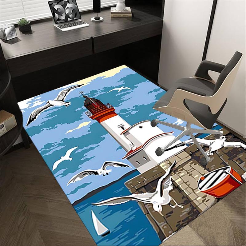 1 шт. маяк чайки Противоскользящий ковер, подходит для офиса, спальни и игровых комнат. Также может использоваться как чехол на ножку дивана-W92 60cm by 90cm