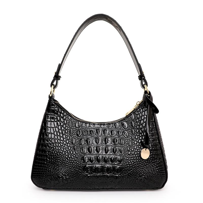 

Aidrani Новая женская сумка через плечо с крокодиловым узором, модная и универсальная сумка из коровьей кожи подмышкой M чёрный