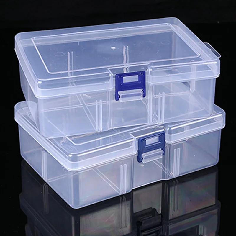 1/2 Stück Transparente Kunststoff-Aufbewahrungsboxen für Schmuck, Hardware, Zubehör, Kleine Gegenstände für DIY-Schmuck, Perlen, Bastelarbeiten, Behälterbox