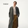 Women's Mid-Length Plaid Wool Toggle Coat
