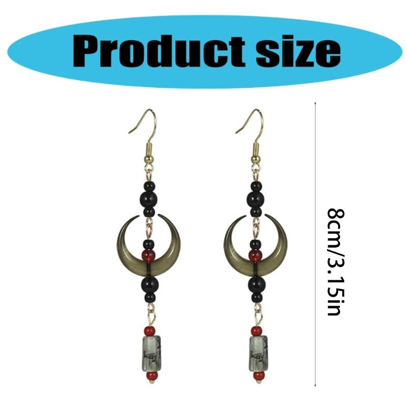 Moon Earrings Aesthetics Earrings Chinese Style Jewelry Dangle Earrings Plastic Texture for Fashionable Youthful Women