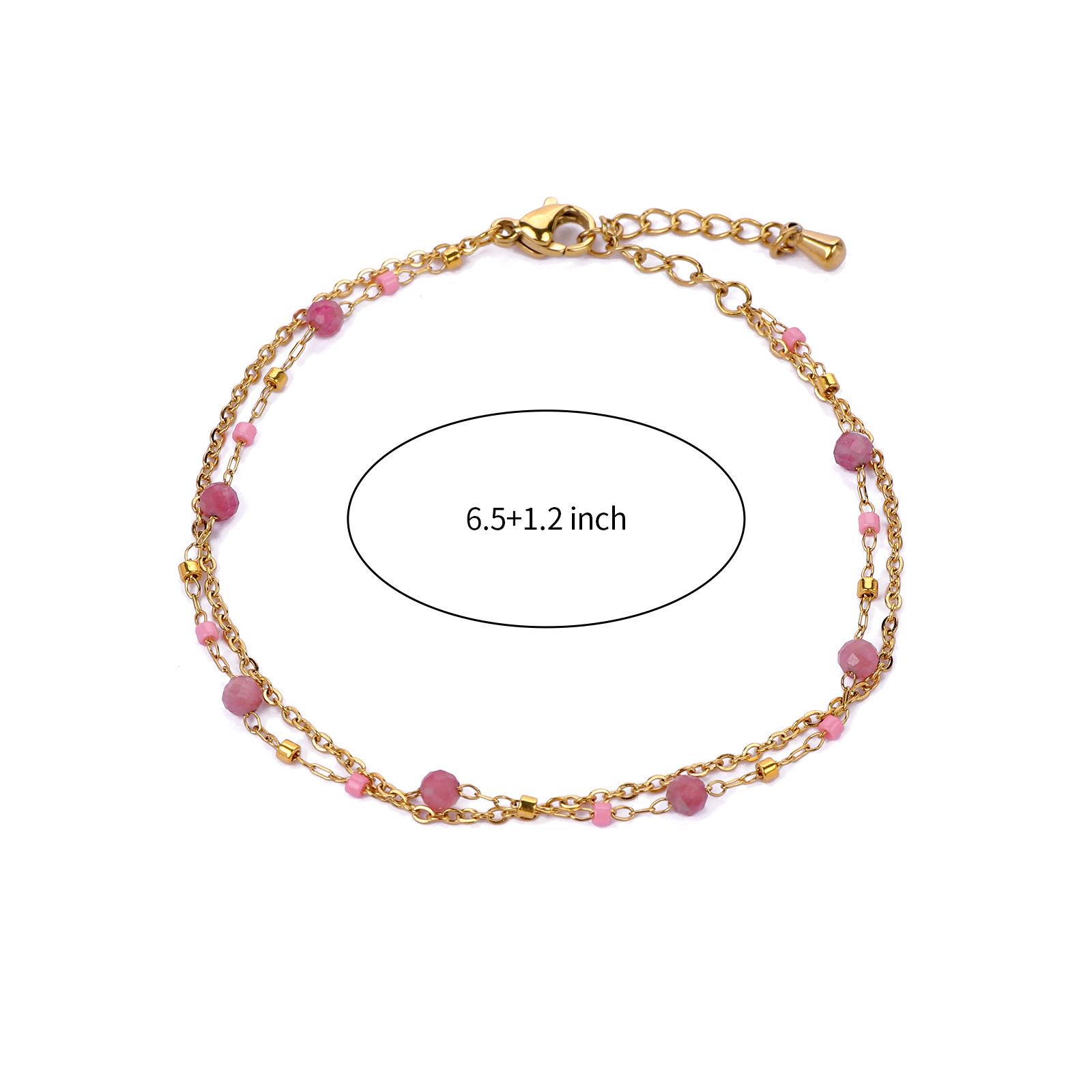 

JUSTOP European & American Beaded Bracelet with Natural Stone and 18K Gold Plating