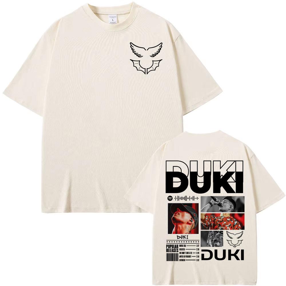 Duki Ameri World Tour Graphic Tshirt 2025 Mens Summer Shortsleeved Cotton Retro Loose Casual Hiphop Tshirt Y2k