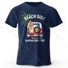 Retro Surfing Badge Printed Unisex T-shirt Tops Retro Wave Graphics Beach Club Wear