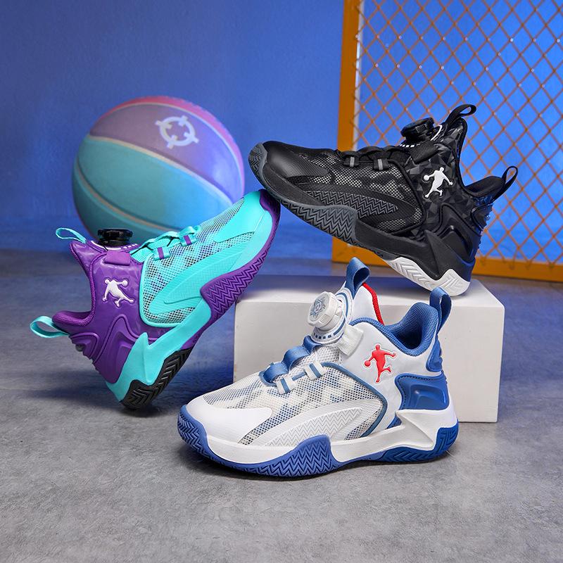 Herbst 2026 Basketballschuhe mit drehbarem Knopf für Jungen – Ideal für das echte Spiel von Kindern