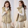 Short Hooded Down Cotton Vest Women's Autumn and Winter New Loose Versatile Cotton Vest Outer Wear Cotton Vest