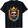 King Pop Art Portrait Crown Funny Head T-Shirt