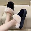Fashion Women Thick Sole Faux Fur Slippers Winter Plush Warm Cotton Shoes Woman Indoor Outdoor Non Slip Fluffy Platform Slippers 2024