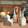 Ceramic Ornaments Luminous Christmas House House European Style Hollow Desktop Decoration Night Light Atmosphere Light