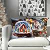 New Christmas Gift Pillow Cover Polyester Printed Holiday Decoration Living Room Sofa Cushion Cover Bedroom Pillow