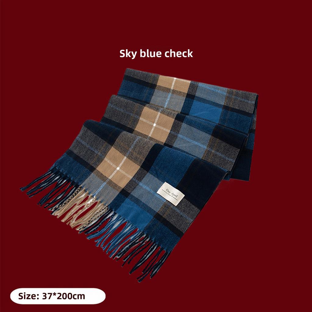 Ankara Red Plaid Scarf Christmas Scarf Winter Atmosphere Versatile Women's Cashmere Feel Scarf Warm Shawl