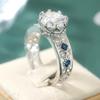 Classic Synthetic Zirconia Hollow Band Ring for Women Engagement Wedding Banquet Party Rings Elegant Jewelry