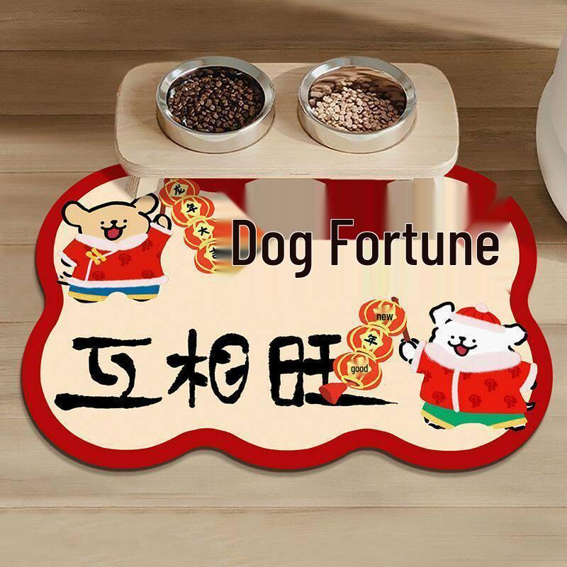 Waterproof Non-slip Pet Food Mat: Large Cat & Dog Placemat 40x60cm Crystal Velvet