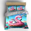 Einhorn Pool-Schwimmring Sommer-Set Exquisites Dreiteiliges Bettwäsche-Set Geschenk für Kinder und Erwachsene