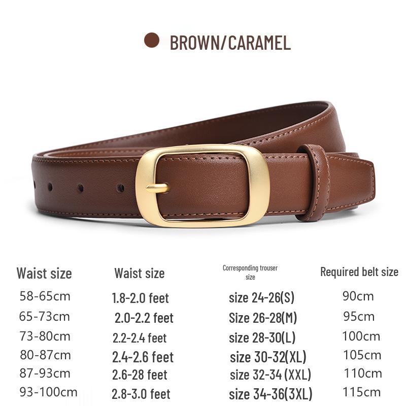 

Женский ремень из натуральной кожи с пряжкой-пином - Универсальный, модный из коровьей кожи для джинсов 105 cm