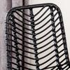 Set of 2 Bohemian Design Bar Stools Seat Height 66 cm with Footrests Metal and PE Rattan - Black
