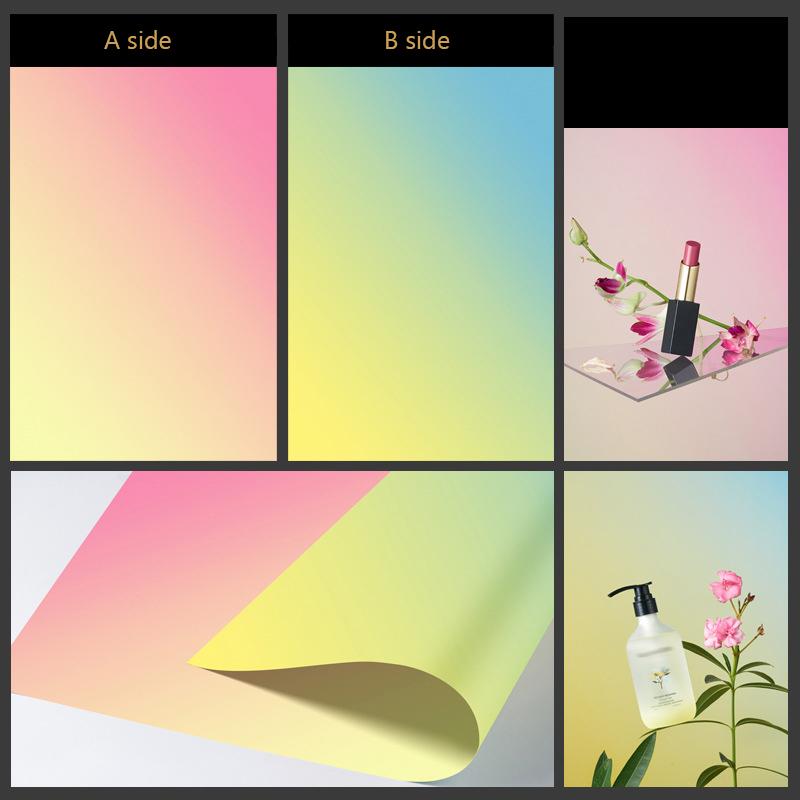 Gradient Color Photography Backdrops 57x87cm 2-Sided Waterproof Photo Backgrounds Studio Wallpaper Photographic Props