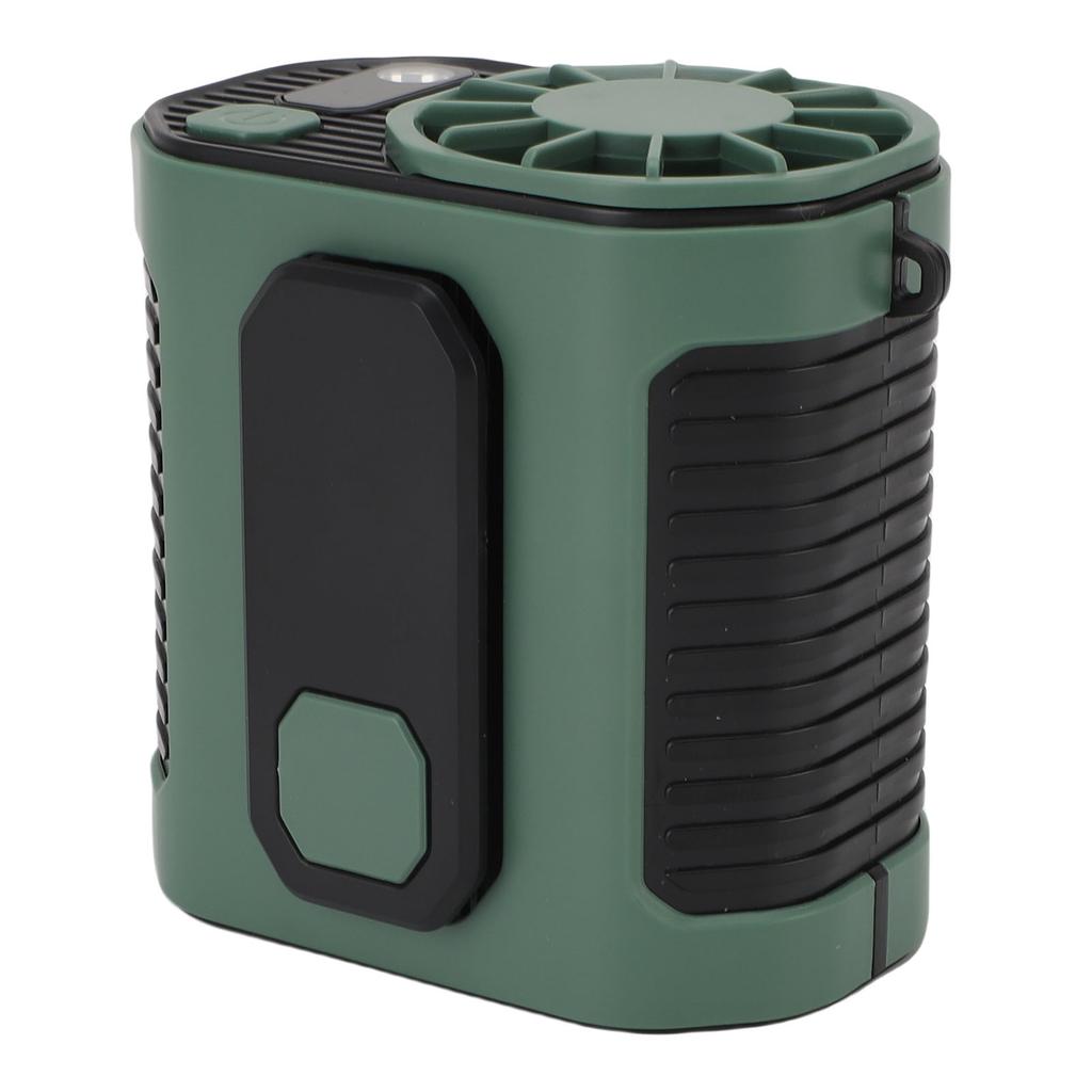 Waist Clip Fan with LED Light USB Rechargeable Portable Cooling Fan for Outdoor Travel Work Gardening 10 Wind Levels Dark Green