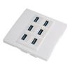 6 Port USB 3.0 Wall Plate 5Gbps USB 3.0 Female to Female Outlet Wall Plate Panel for Charging and