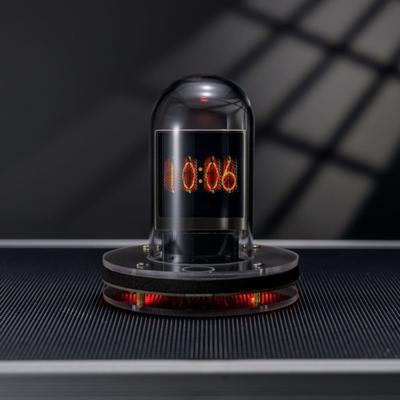 Smart Wi-Fi Glow Tube Clock Weather Station Customizable Display Easy Set-up Multi-Function Alarm Clock Desktop Ornament