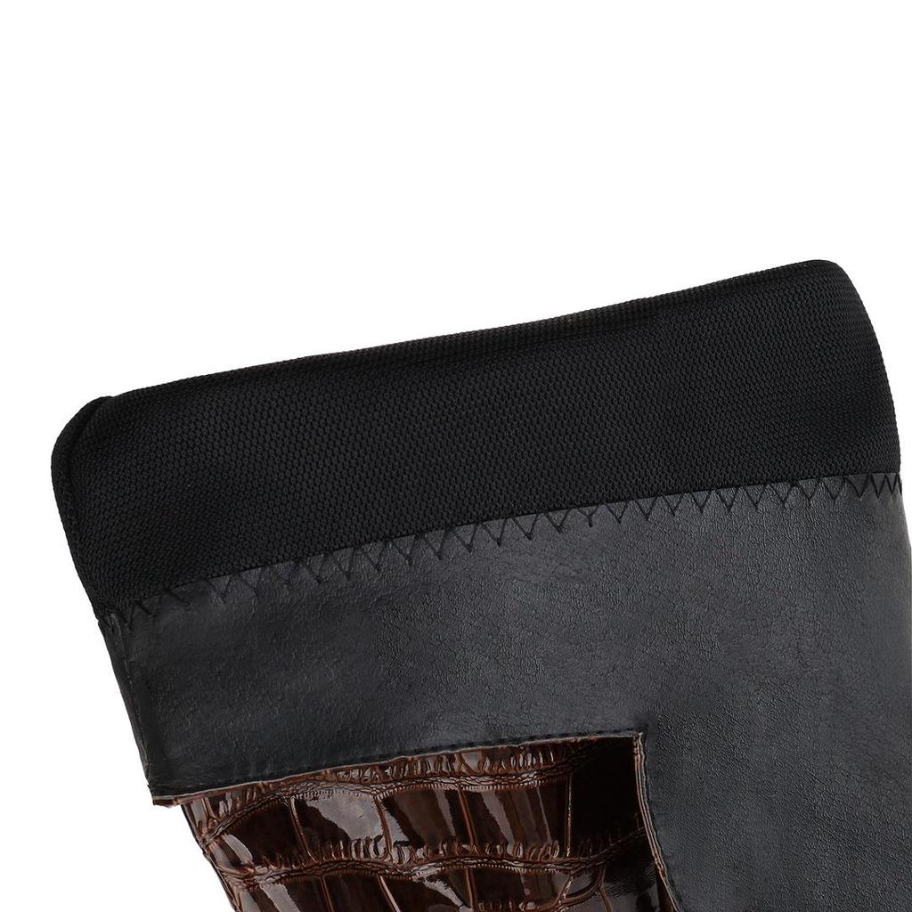 Q/Women's High Heel Boots New Fashion Pointed Thick Heel Crocodile Skin Pattern Large Size Boots