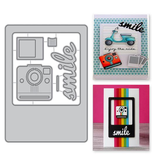 

Camera Cutting Dies DIY Scrapbook Emboss Paper Cards Album Craft Punch Stencil серебряный
