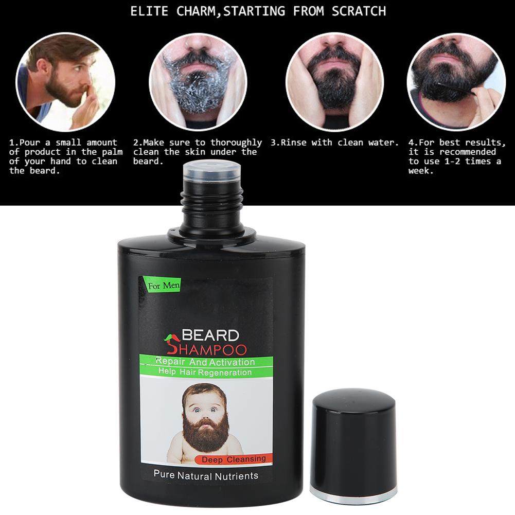 100ml Men Beard Wash Shampoo Mustache Deep Cleaning Shampoo Nourishing Moisturizing Beard Wash