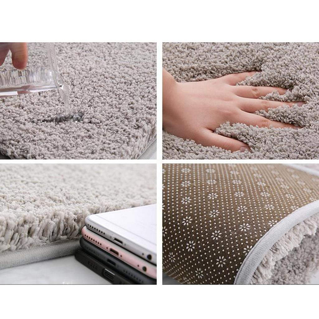 Bathroom Rugs Shower Rug Non-Slip Absorbent Polyester Throw Runner Carpet
