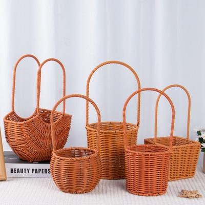Weidenrattan-Imitat Rattan Korb Picknickbehälter Blumenarrangement Korb Geschenkdekoration
