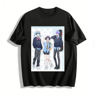 Anime Campus Style Charakter Print Sweatshirt Unisex Locker Lässig Anime Merchandise Oberteil Reines Baumwoll-T-Shirt