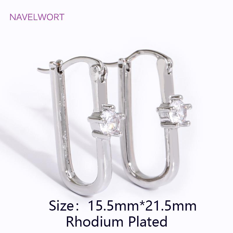 Trendy 18K Gold Plated Brass Geometric Hoop Earring Inlaid Zircon Twist Round Earring,Jewelry Party Gifts For Women Wholesale