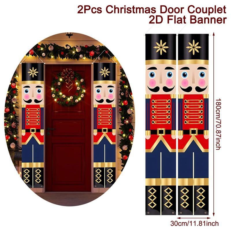 

Nutcracker Soldier Door Banner Decor 2025 Christmas Decorations for Home Xmas Hanging Ornaments Navidad Noel Gifts New Year 2026