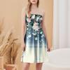 Fashionable Women's Casual Tube Top Floral Print Sleeveless Dress