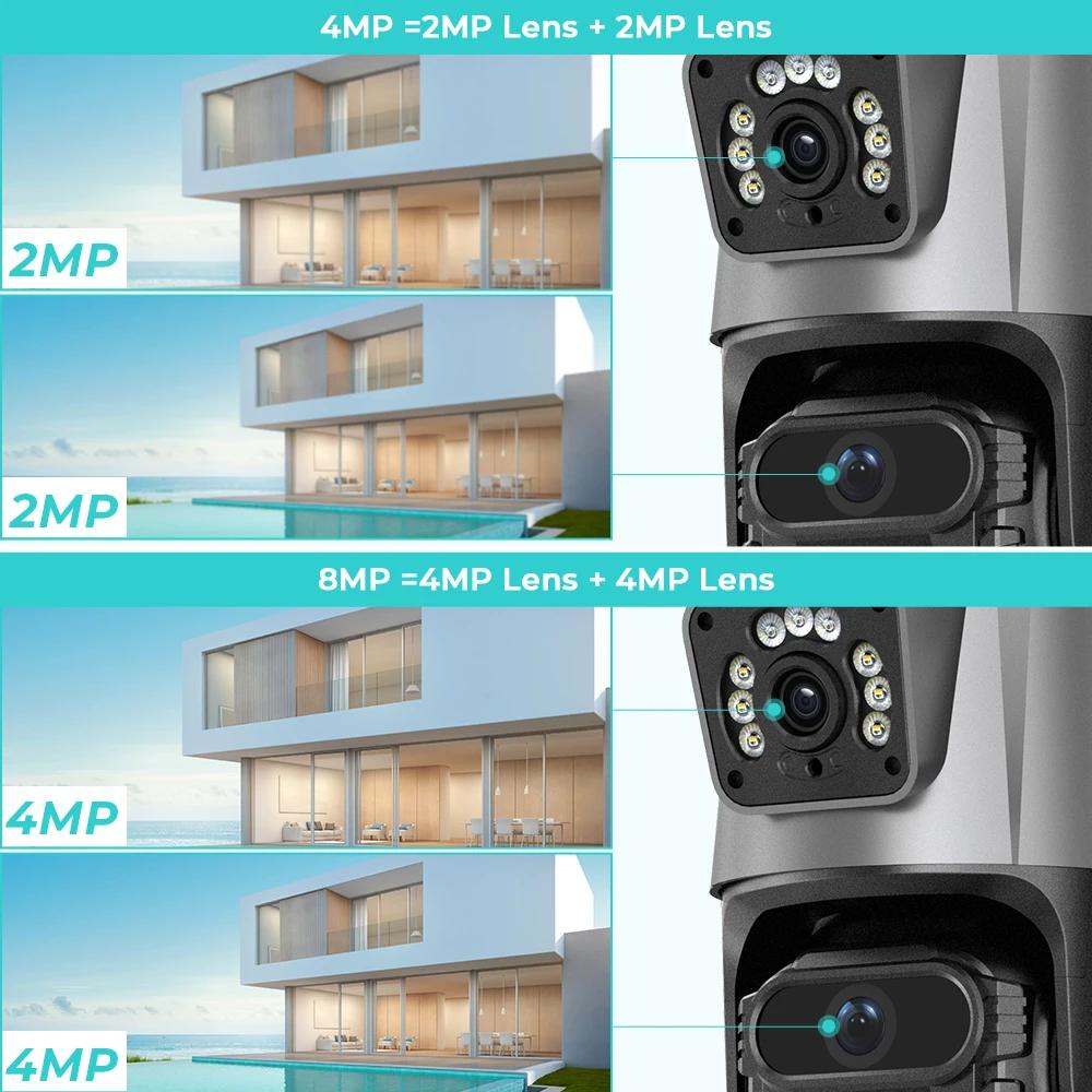 8MP 4K PTZ Outdoor Lens Dual Screen Wifi Surveillance Camera CCTV Video Security Protection Auto Tracking Camera