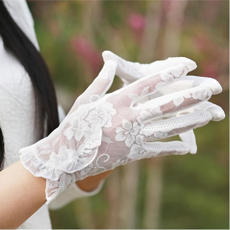 

Meier P 46304 summer lace short gloves laceshort gloves білий