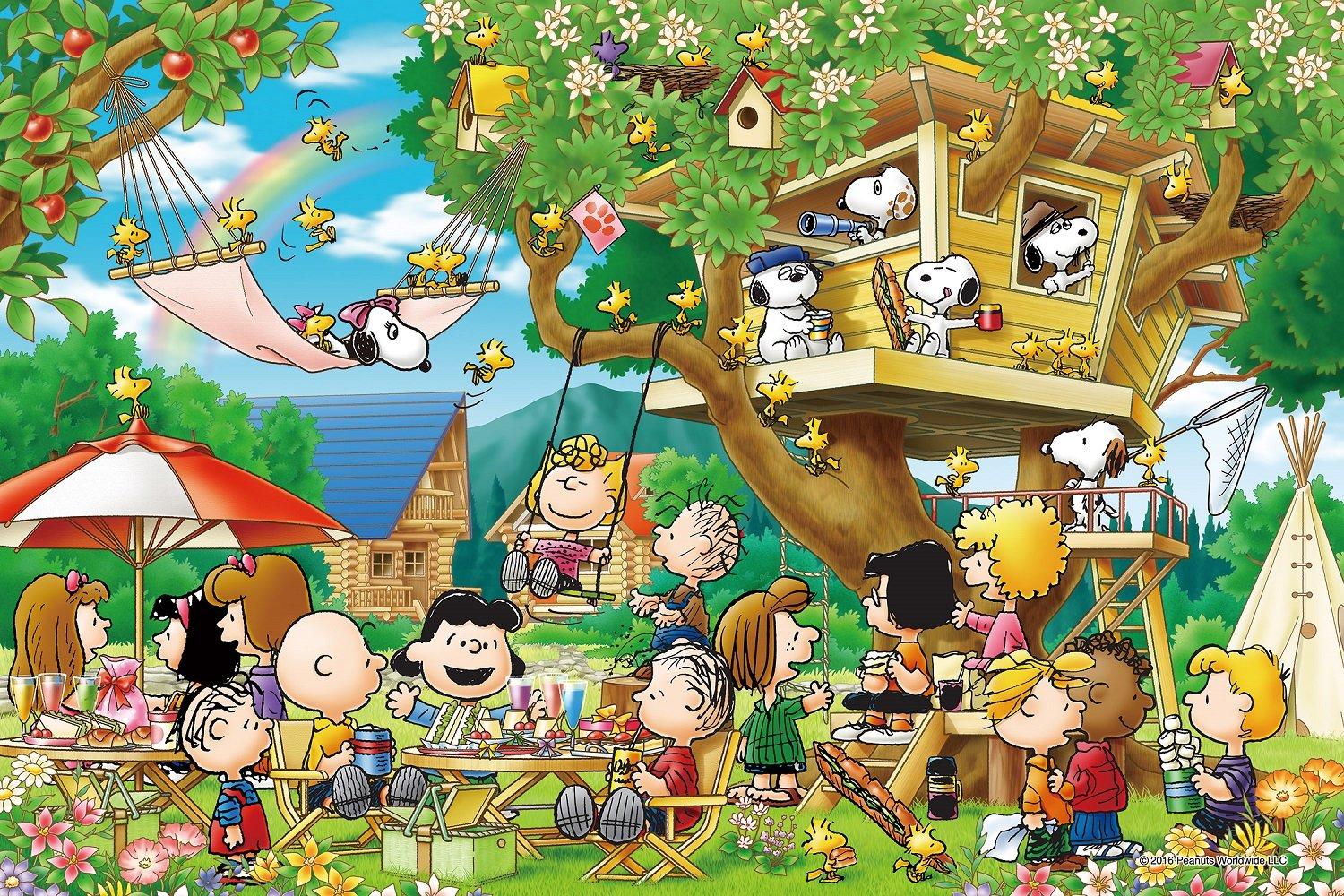 Пазл Epoch PEANUTS Домик на дереве с билетом для подсчета очков 1000 деталей (50x75cm) 11-558s Клей, Шпатель,