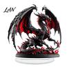 Unique Gift for Dragon Lovers Fantasy Acrylic Statue, Gothic Tabletop Figurine, Mythical Clear Display Ornament Desktop Office Bedroom Gaming