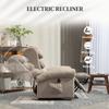 Velvet-Feel Electric Riser Recliner Chair - Khaki