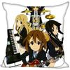 New Arrival K-ON! Anime Girl Pillow Case For Home Decorative Pillows Cover Square Zippered Satin Fabric PillowCases 40X40,45X45