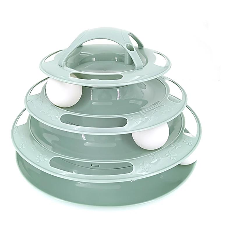 New 3/4 Levels Cats Toy Tower Tracks Cat Toys Interactive Cat Intelligence Training Amusement Plate Tower Pet Products Cat Tunne