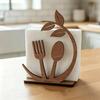 Rustic Paper Towel Rack Farmhouse Style Napkin Stand Vertical Tissue Dispenser  Home Restaurant