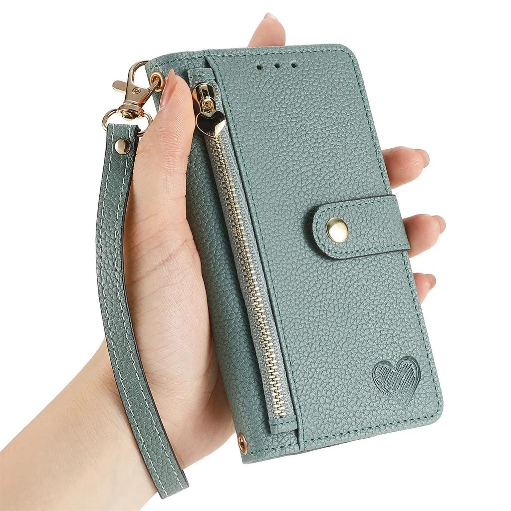 Crossbody Lanyard Wrist Strap Wallet with Card Holder Kickstand Phone Case for iPhone 16 15 Pro Max Plus Protective Cover