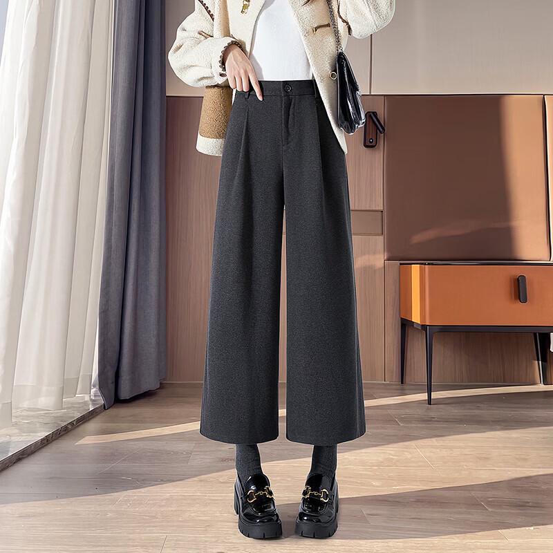 Women's High-Waist Wide-Leg Cropped Casual Pants