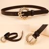 Stylish Buckles Belt Ladies Western Styles Waist Belt Durable Leather Waistband for Versatiles Styling