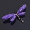 Retro European & American Brushed Acrylic Crystal Dragonfly Brooch - Exaggerated Personality Electroplated Black Dragonfly Pin Accessories