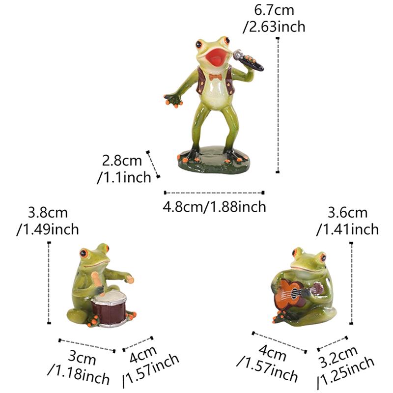 Resin Cute Frog Statue Fairy Garden Decor, Spring Outdoor Yard Flower Pot Patio Lawn Indoor Table Shelf Desk Decorations